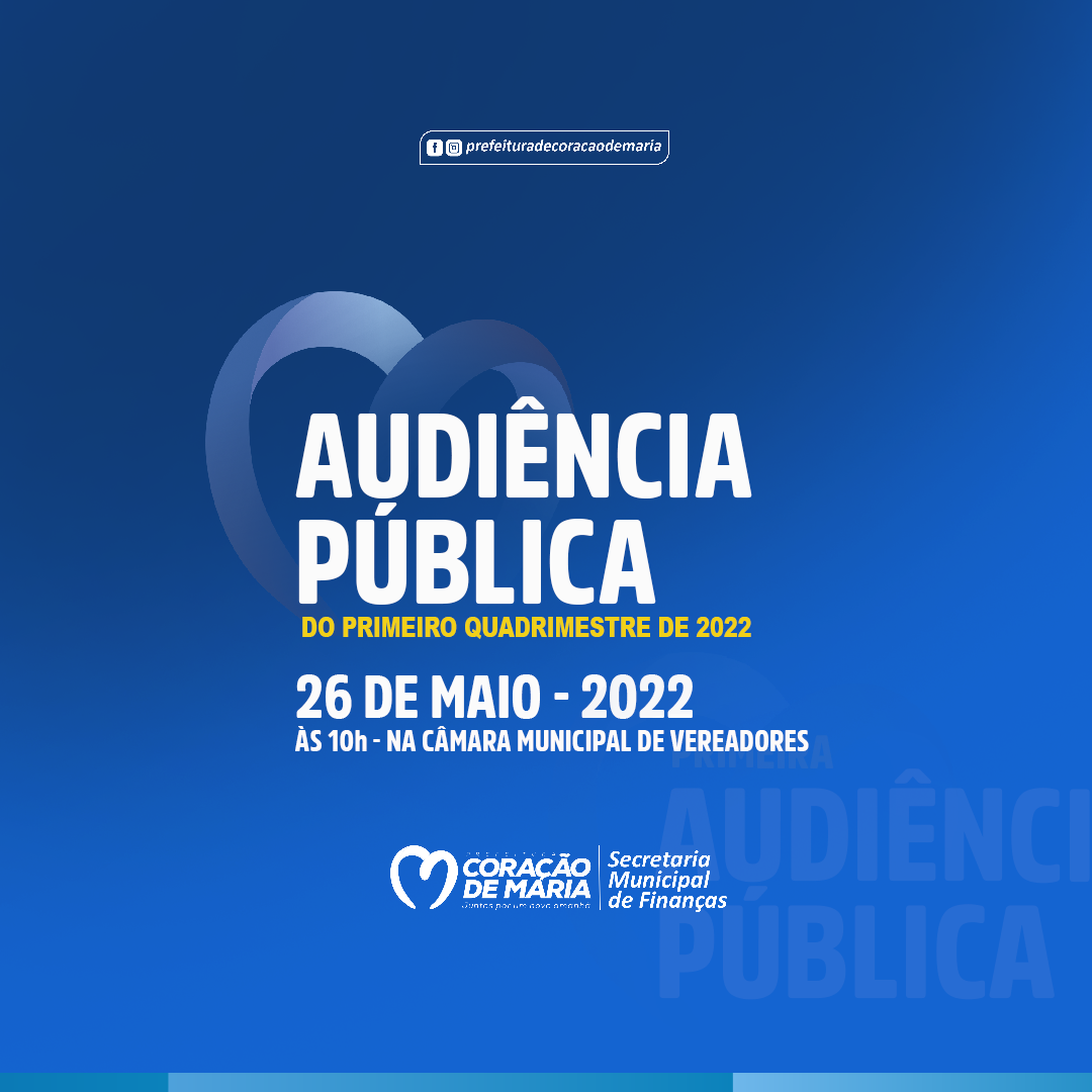 PRIMEIRA AUDIÊNCIA PÚBLICA DE 2022
